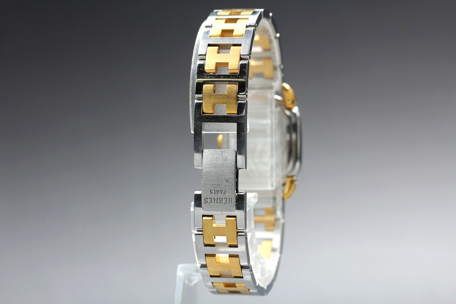 Full Set [Near MINT] Vintage HERMES Rally 20mm Gold White Quartz Women’s Watch