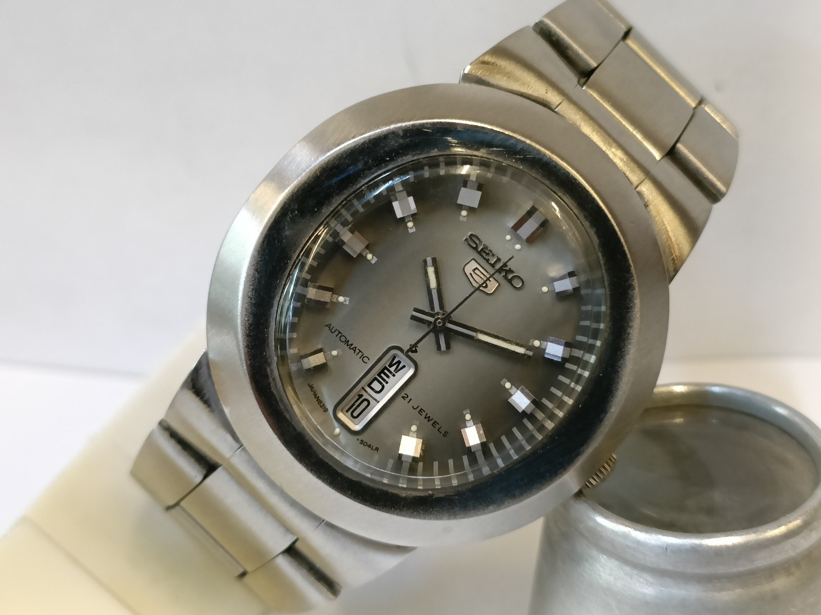 VINTAGE SEIKO 5 21J AUTOMATIC GRAY DIAL 6319-5030 JAPAN MEN’S WORKING CONDITION
