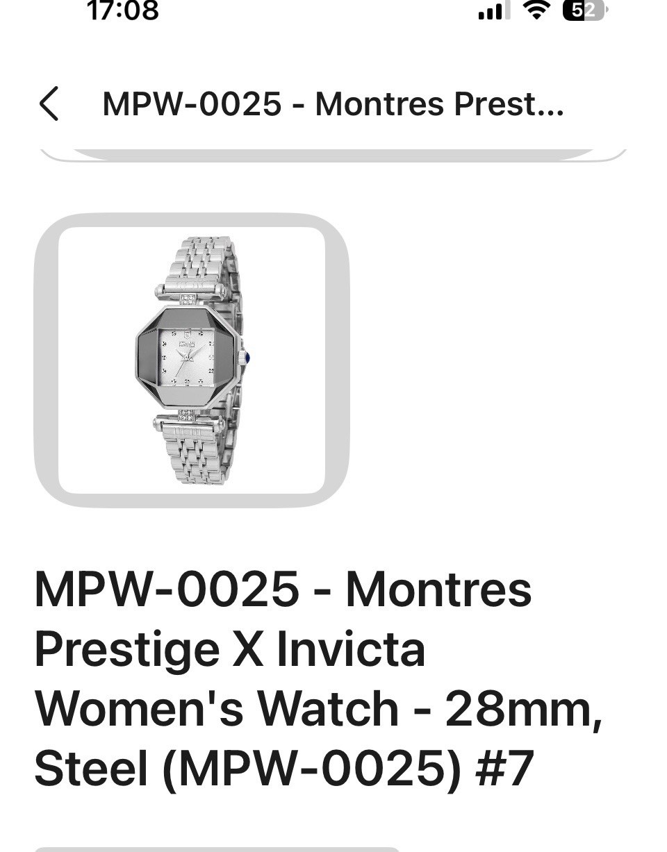 Montres Prestige Women’s Quartz 28mm Silver Dial Gem Markers SS Bracelet