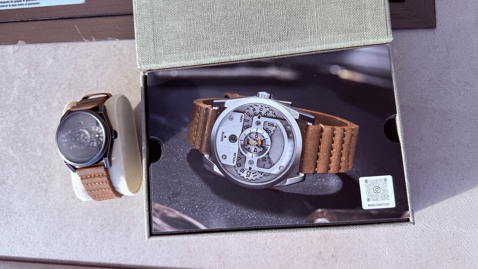 Angels Disc One Limited Edition Automatic Jump Hour Watch Brown Leather 44mm