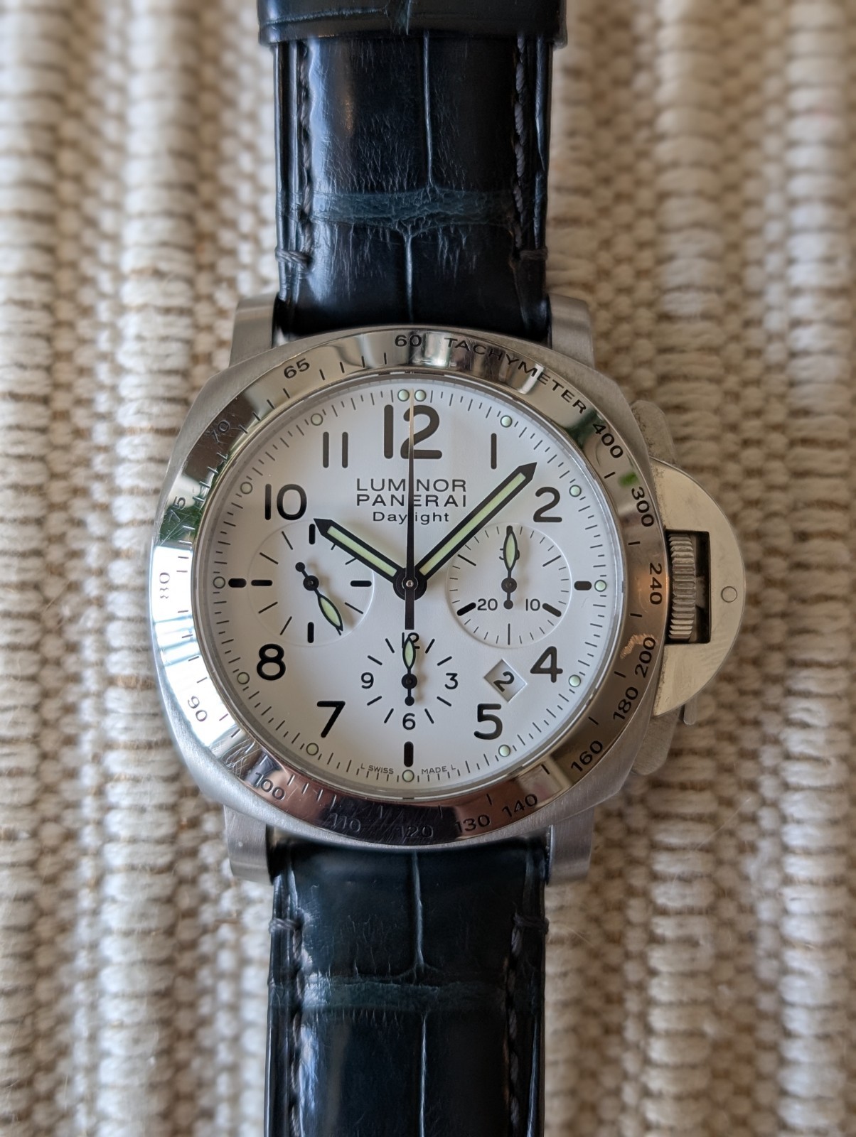 Panerai Luminor Daylight Chrono White Dial PAM00188 With Box & Papers