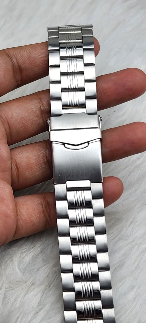 Stainless Steel Watch Strap Expandable Bracelet with Secure Fold-Over Clasp