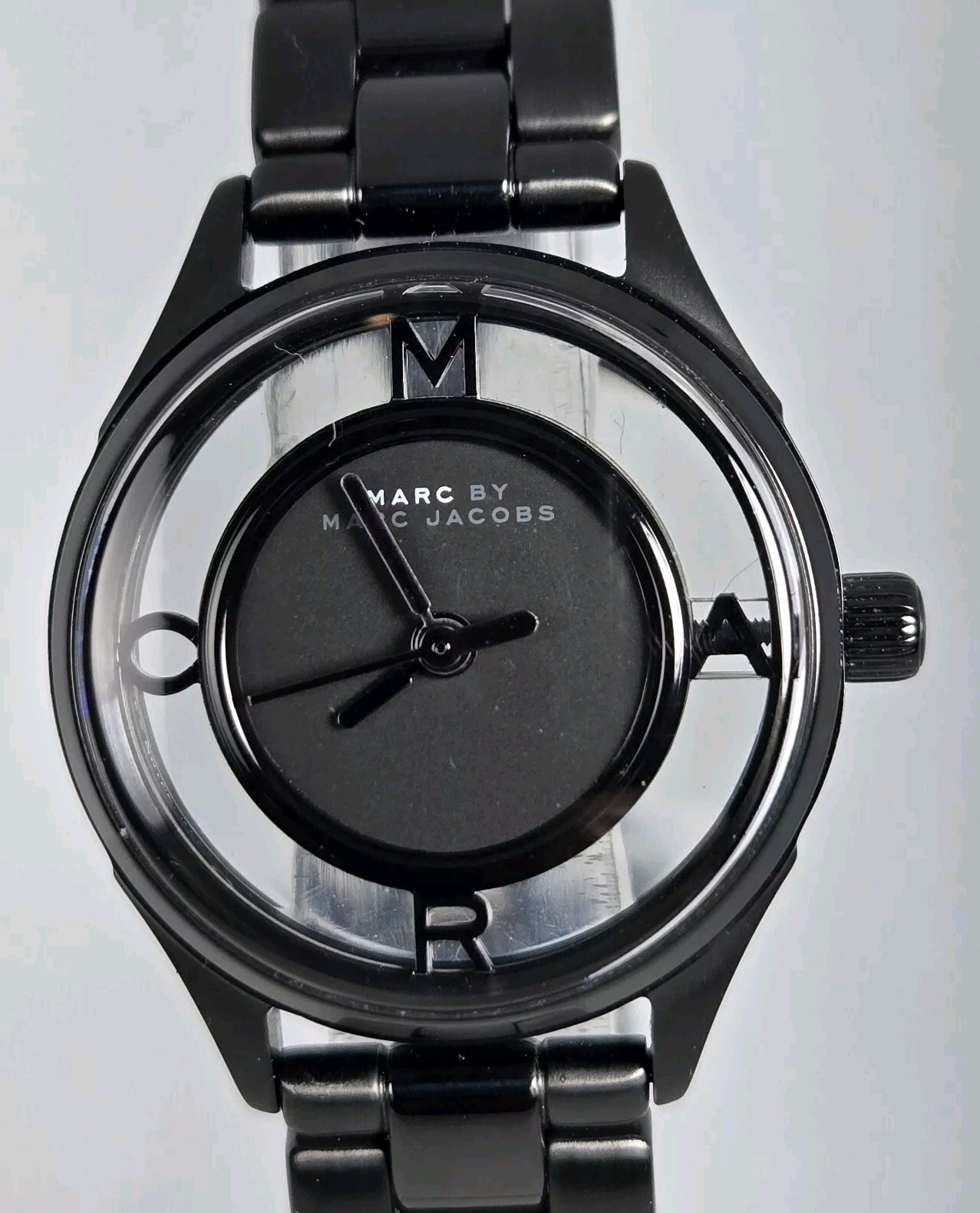 MARK BY MARK JACOBS WOMEN’S SKELETON STAINLESS STEEL WATER RESISTAN BLACK DIAL