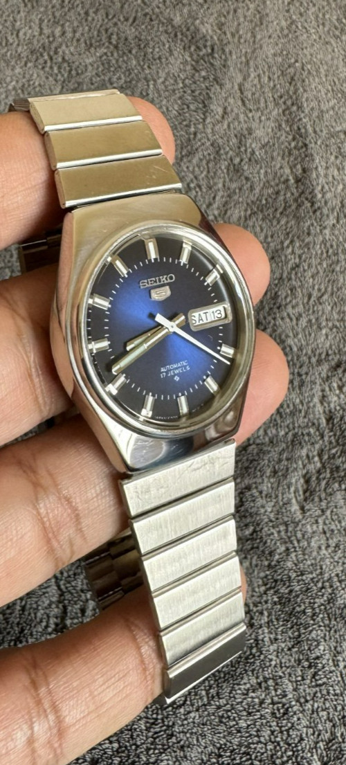 Seiko 5 Automatic 17 Jewels 6309-603BA Blue Dial Day-Date Vintage Japan