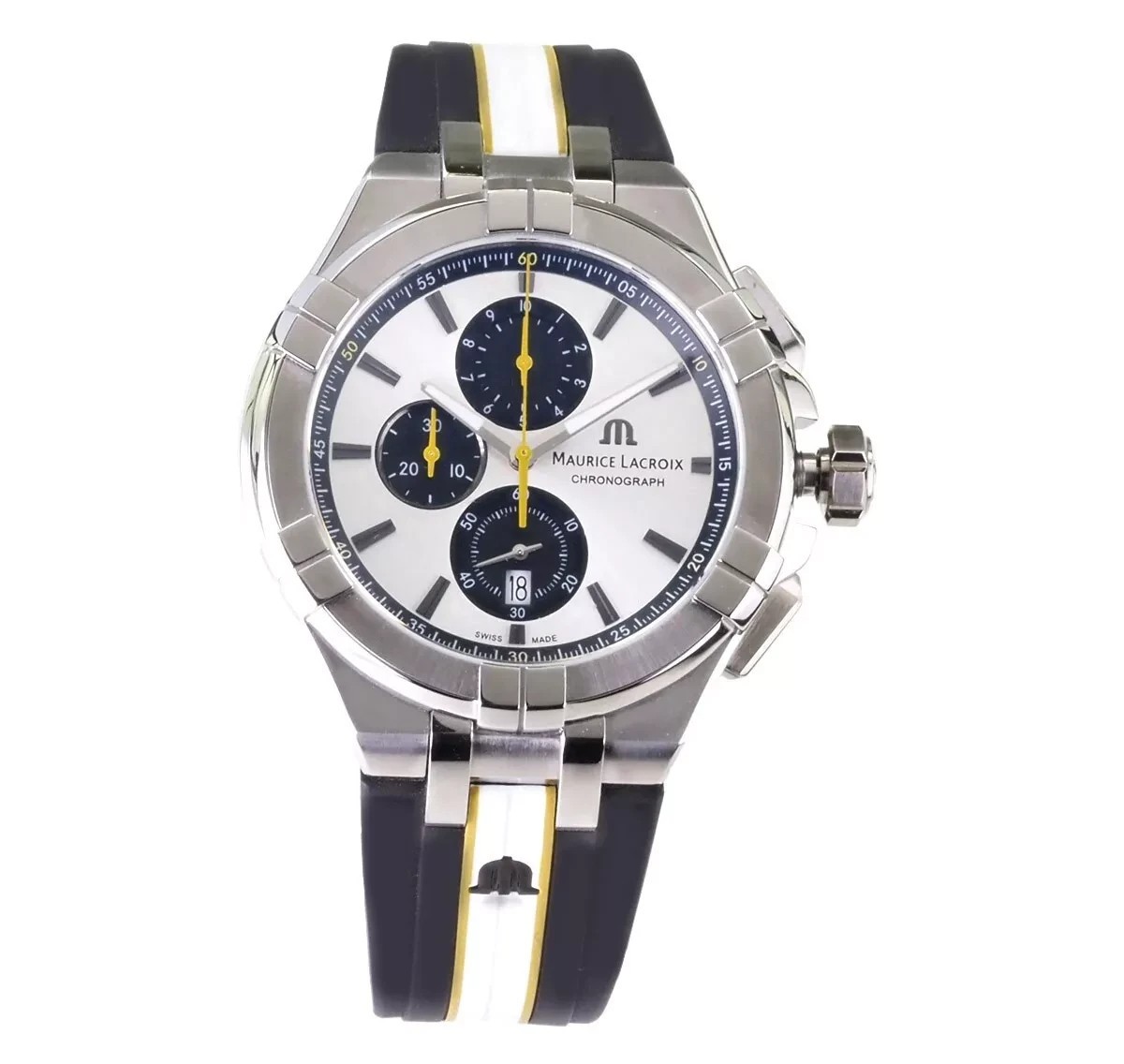 Maurice Lacroix AI1018-TT030-130-K Mens Aikon Silver tone Dial Quartz Watch