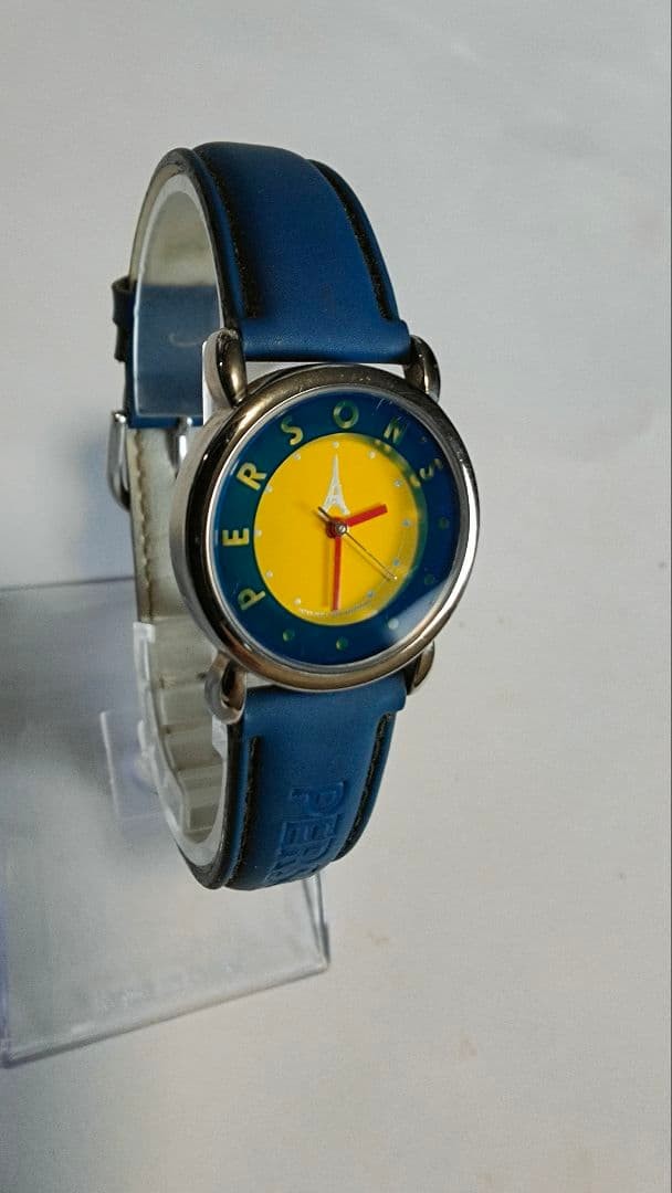PERSON’S Quartz Watch Oval Shape Blue Vintage Old