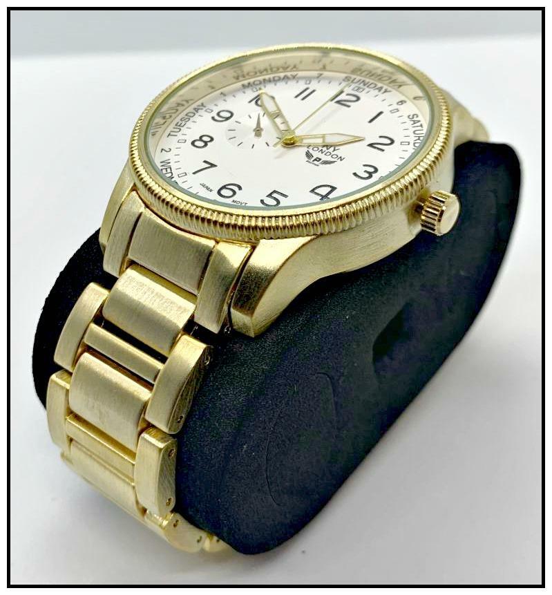 Men’s CLASSY ELEGANT DIVER Round Gold LUXURY Designer Fashion WRIST WATCH 45mm