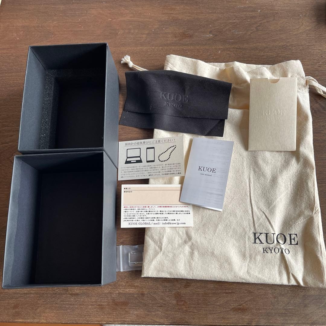 KUOE Kyoto Old Smith 90-007 Automatic Watch Black Dial Cordovan Leather Box