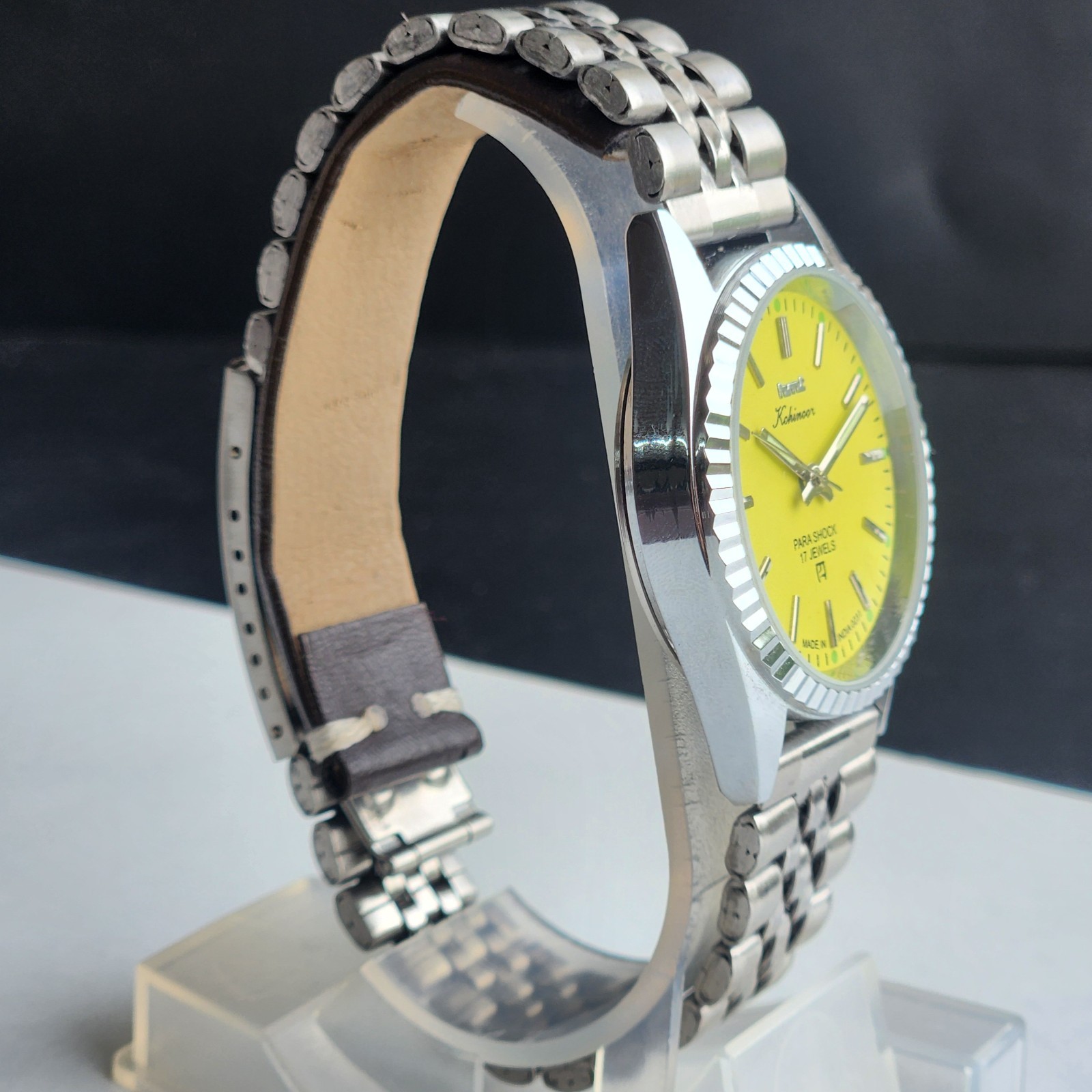 Vintage HMT Kohinoor Fluted Bezel Mechanical Hand Winding Wrist Watch A22