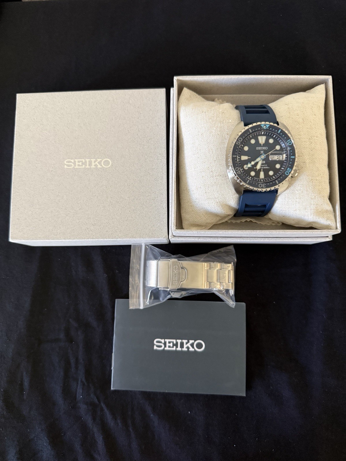 Seiko Prospex SRPK01 Automatic Diver Blue Rubber Strap Box & Manual