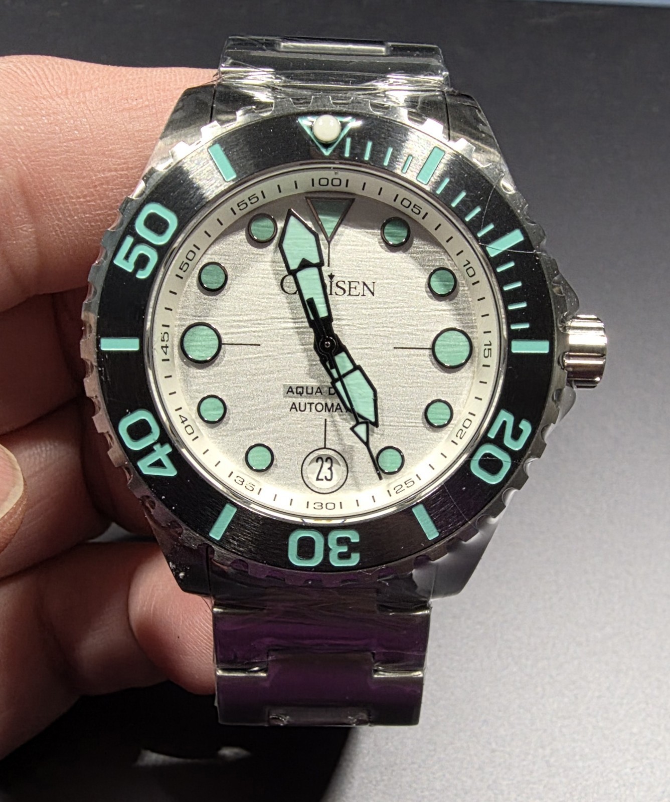 Cadisen Aqua Diver 40mm Citizen Miyota Automatic Dive Style Sports Watch White