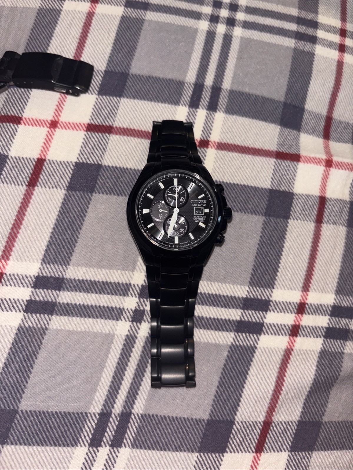 Citizen Eco-Drive Titanium Chronograph CA0265-59E Men’s Watch Black Dial