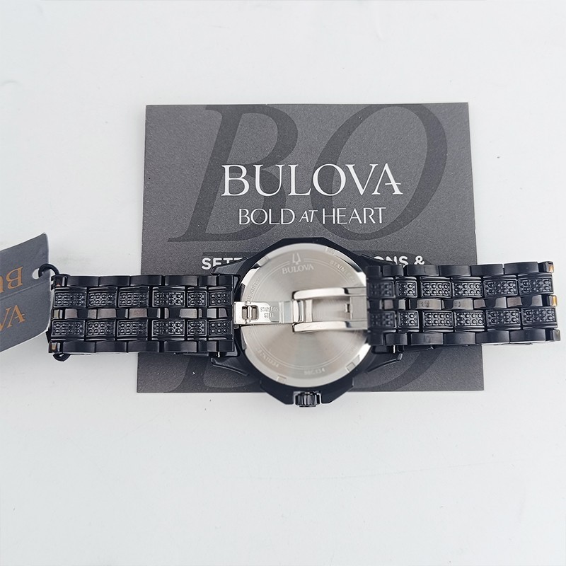 Bulova Black 98C134 Quartz & Octava Crystal Men’s Chronograph Watch 41.5mm
