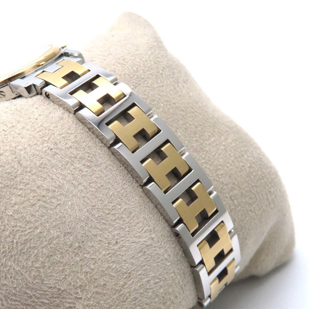Hermes Clipper CL4.220 Ladies Watch Gold Ivory Quartz Japan 071618