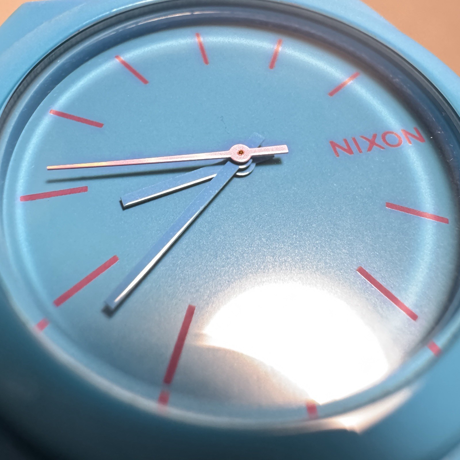 Nixon The Time Teller P Sky Blue Pink Minimalist Polycarbonate Men Women Watch