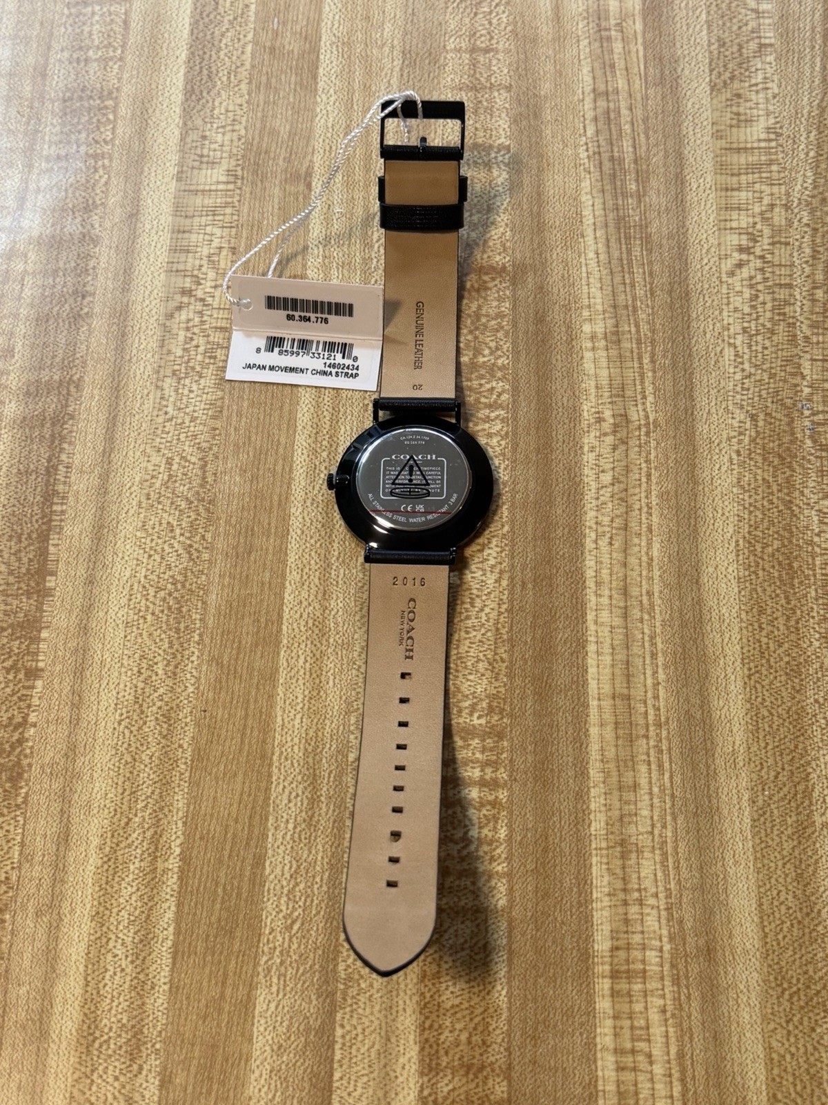 Authentic Coach New York Analog Quartz Adult Watch All Black Leather 14602434