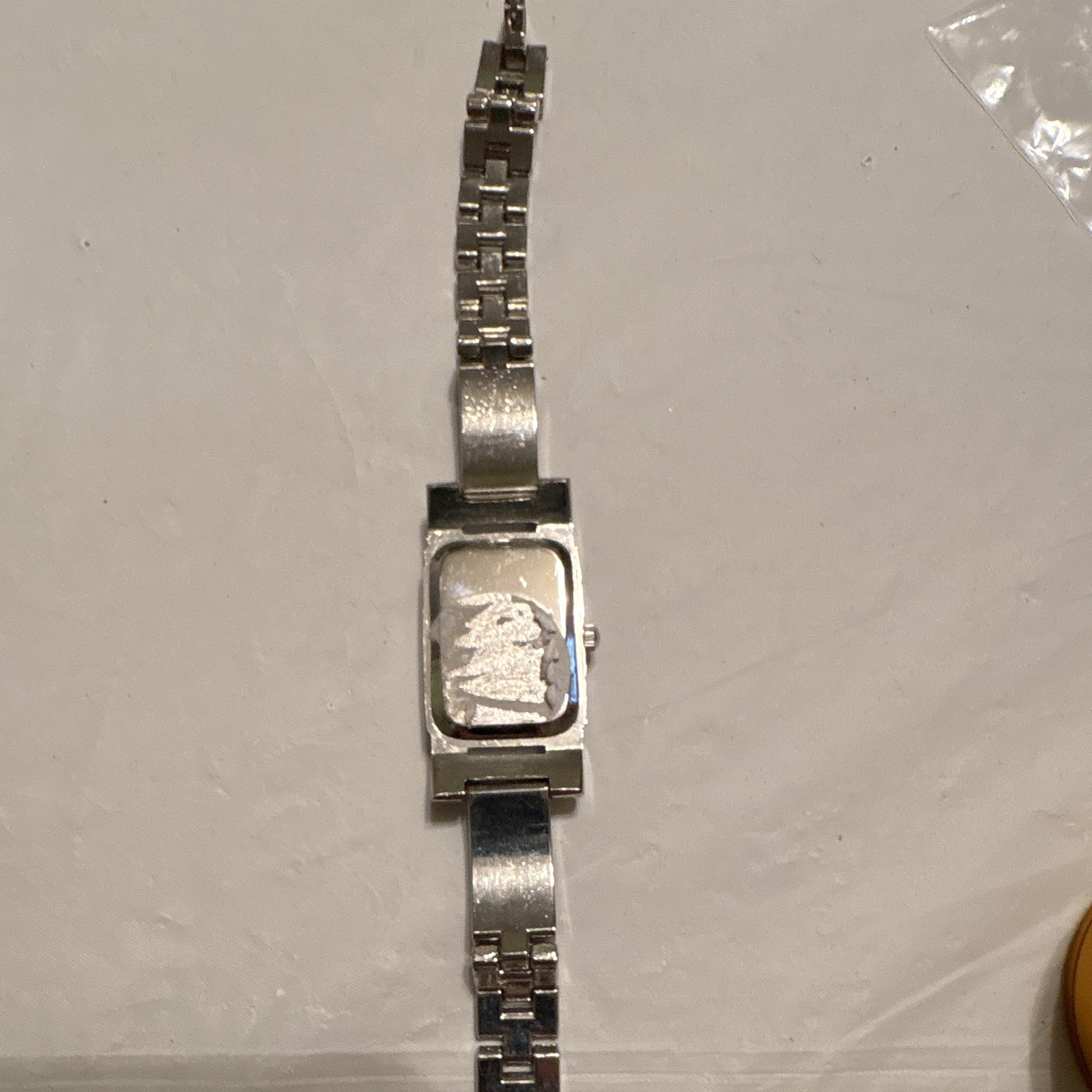 Women’s Silver Tone Rectangle Analog Wristwatch Metal Bracelet Stick Indexes