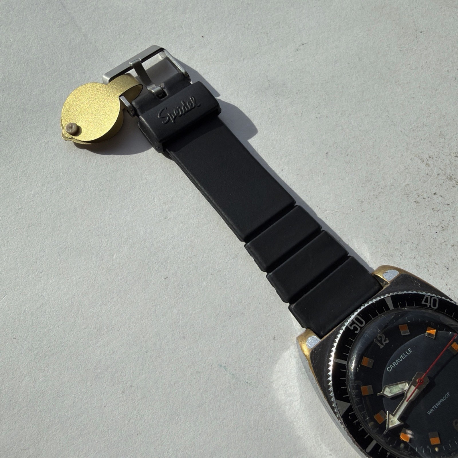 AS53 CARAVELLE VINTAGE DIVER Black Bezel Orange-Black Dial WATERPROOF Running**