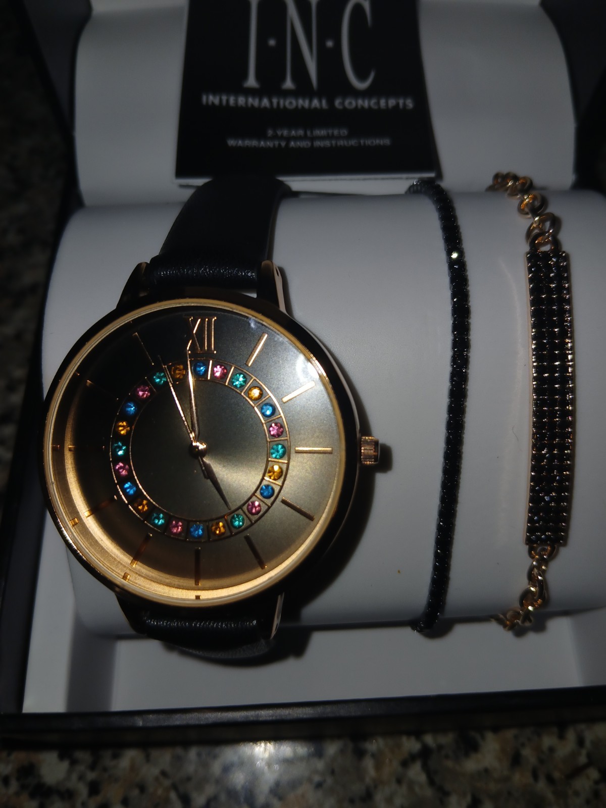 INC International Concepts Women’s Bracelet Watch Set 36mm New With In Box