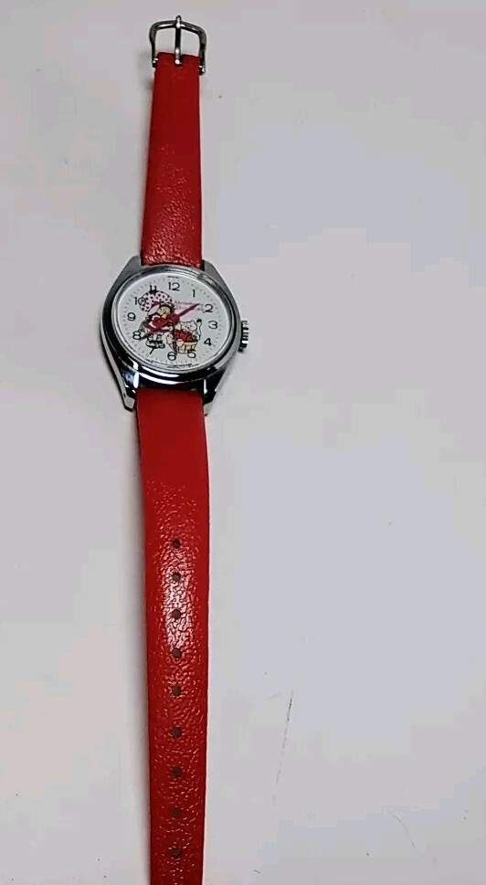 Vintage Strawberry Shortcake Watch Red Band 2nd Hand Bradley Time- Works
