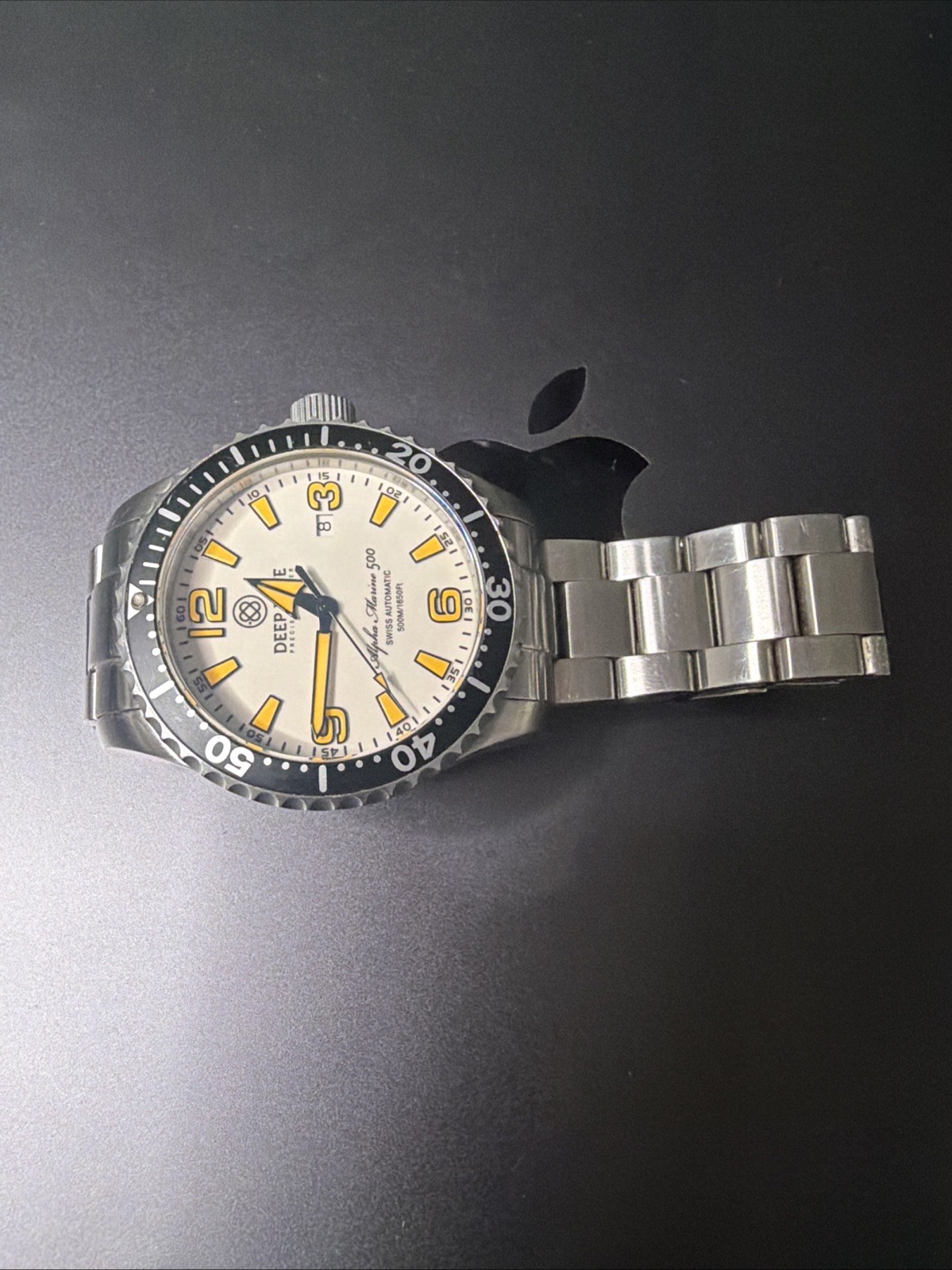 Deep Blue Alpha Marine 500 Full Lume Dial Automatic Sapphire #0256 Rare