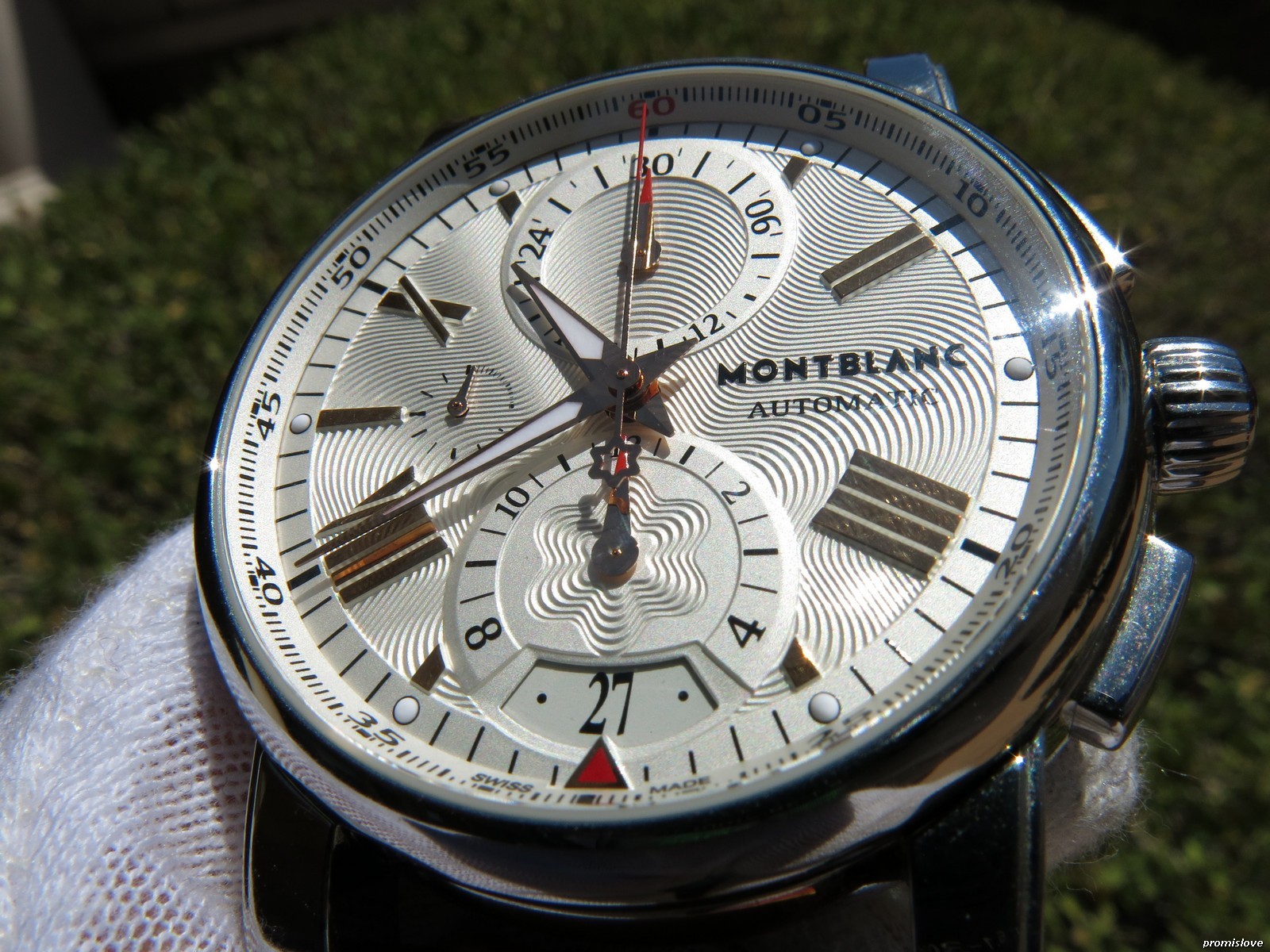 MONTBLANC MEISTERSTUCK 4810 CHRONOGRAPH 43mm GOLD AUTOMATIC MEN WATCH BOX EXTRAS