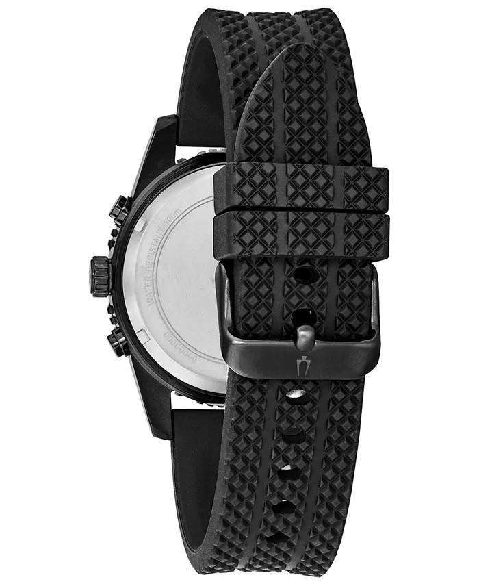 Bulova Men’s Sport Chronograph Quartz Black Watch 43MM 98A211