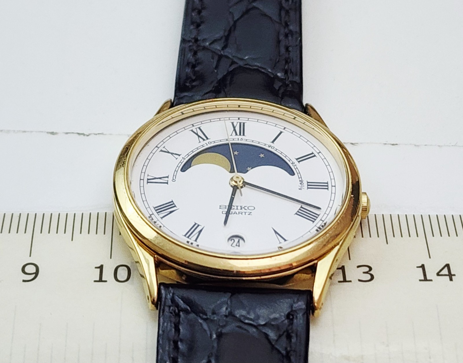Men’s Vintage 1987 MOONPHASE Watch SEIKO 7434-7000. Midsize. In BOX