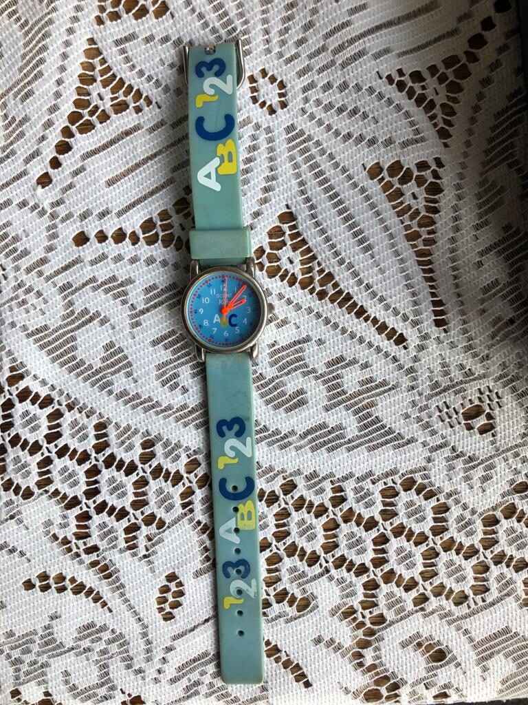 Scene Boys Time Teacher Numerical Blue Silicone Strap Watch