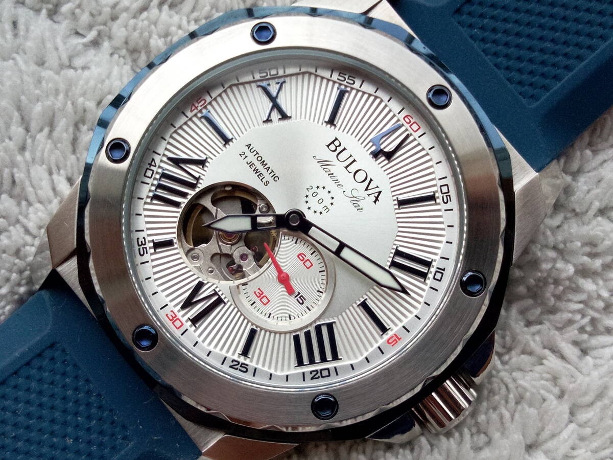 Bulova Marine Star 98A225 Men’s Automatic Watch Excellent Condition From Japan