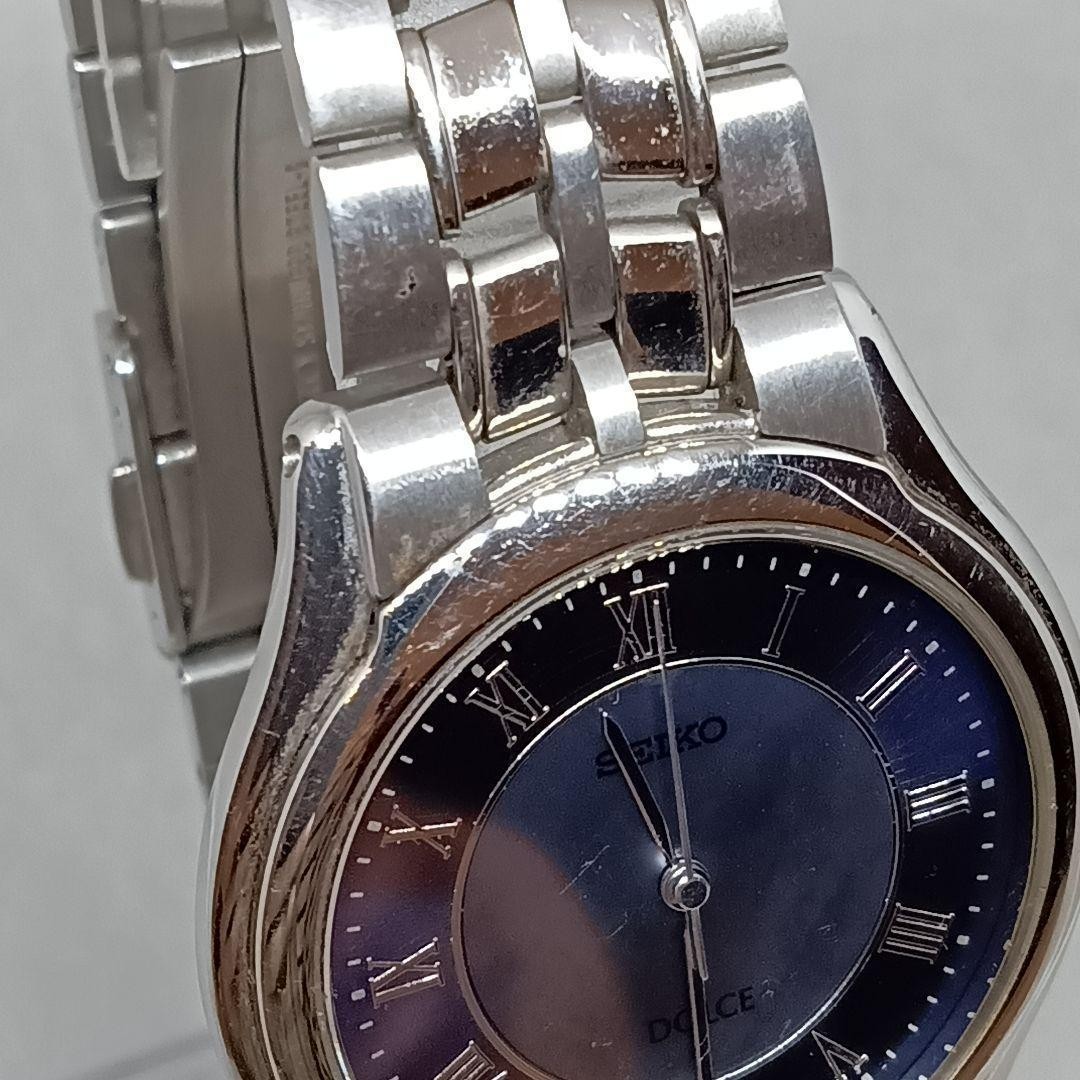 Seiko J41-6030 8J41-6030 2605-0029 Quartz Mens Wristwatch Navy Dial 26.4mm 19cm