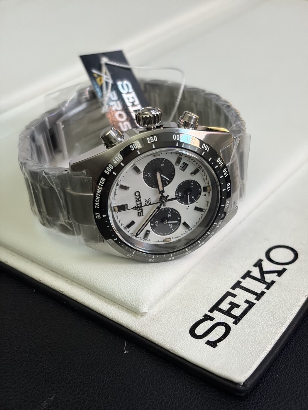 New Seiko Prospex Speedtimer Silver Dial Stainless Steel Bracelet Watch SSC911