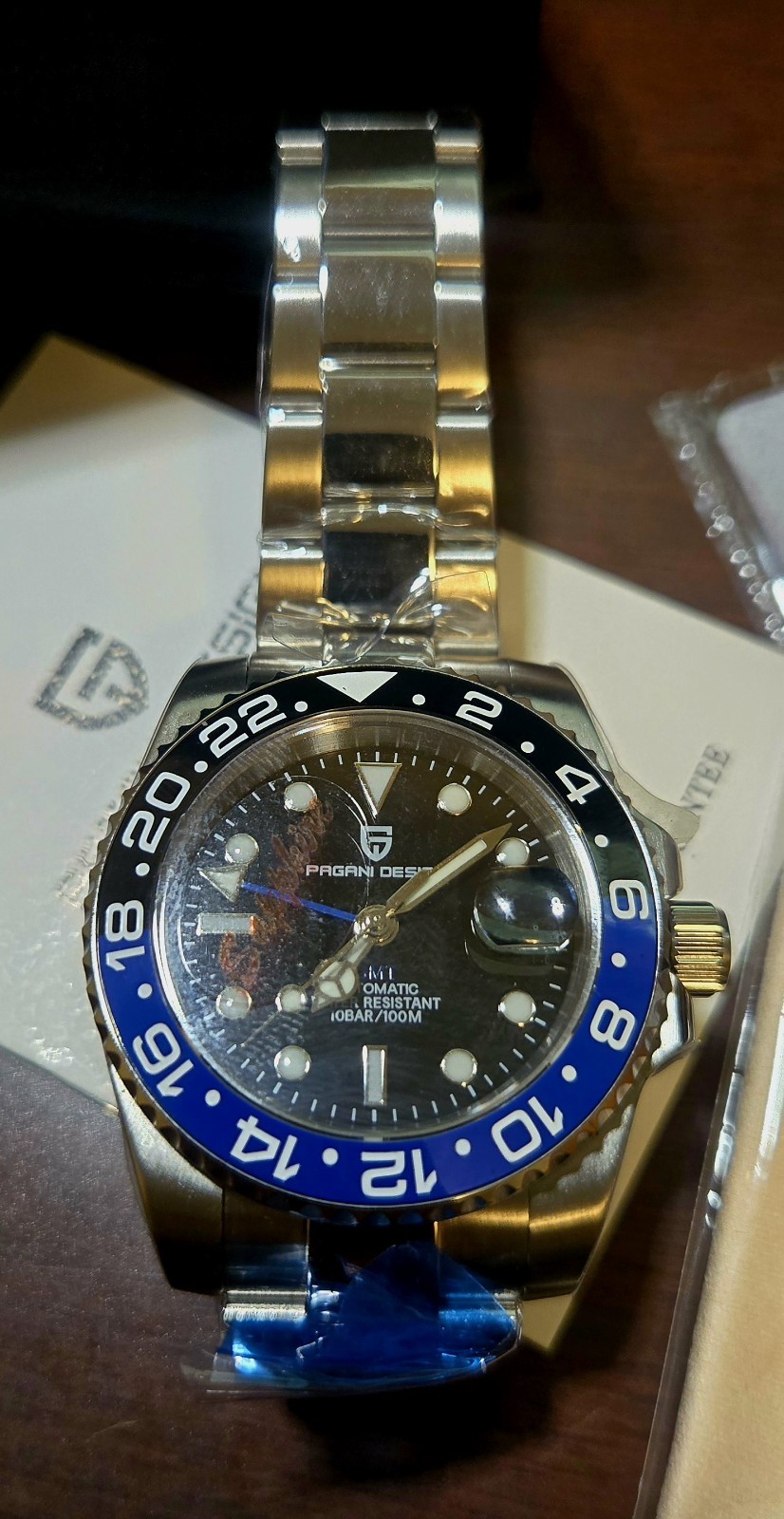 Pagani Design GMT II Batman Homage/Automatic NH34/Sapphire Crystal/Ceramic Bezel