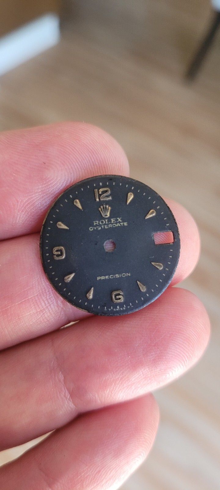 Vintage rare Rolex midsize oysterdate precision black model 6466 dial 24.2 mm