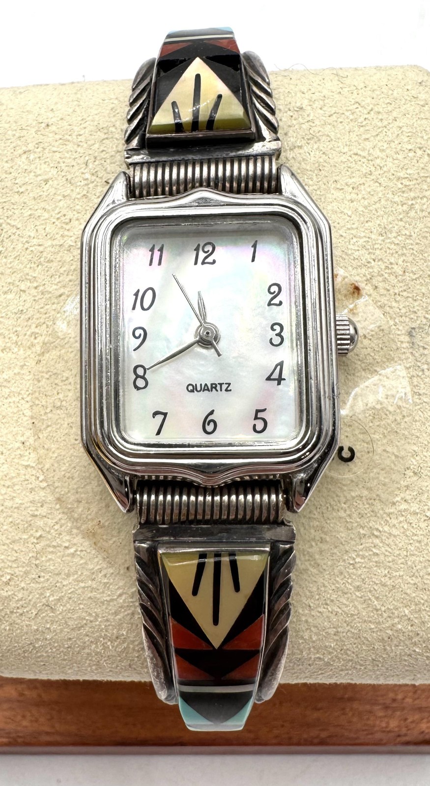 C.W. Sterling Womens Watch 21mm White Dial Multicolor Inlay Band Quartz 2035