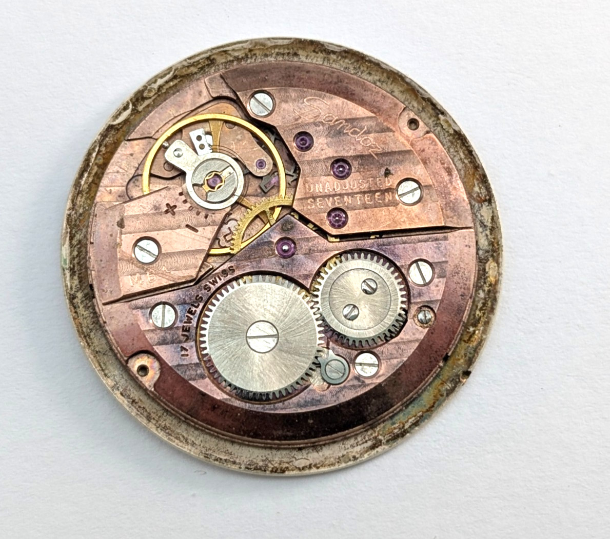 Vintage GERMINAL VOLTAIRE 17 Jewels Men’s 30mm Swiss Watch Movement PARTS REPAIR