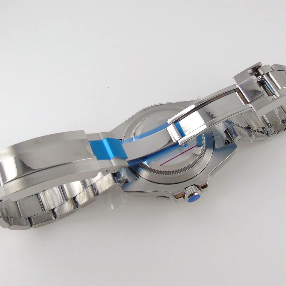 40MM NH36A Blue Dial Automatic Men Watch Sapphire Glass Luminous Screw Crown
