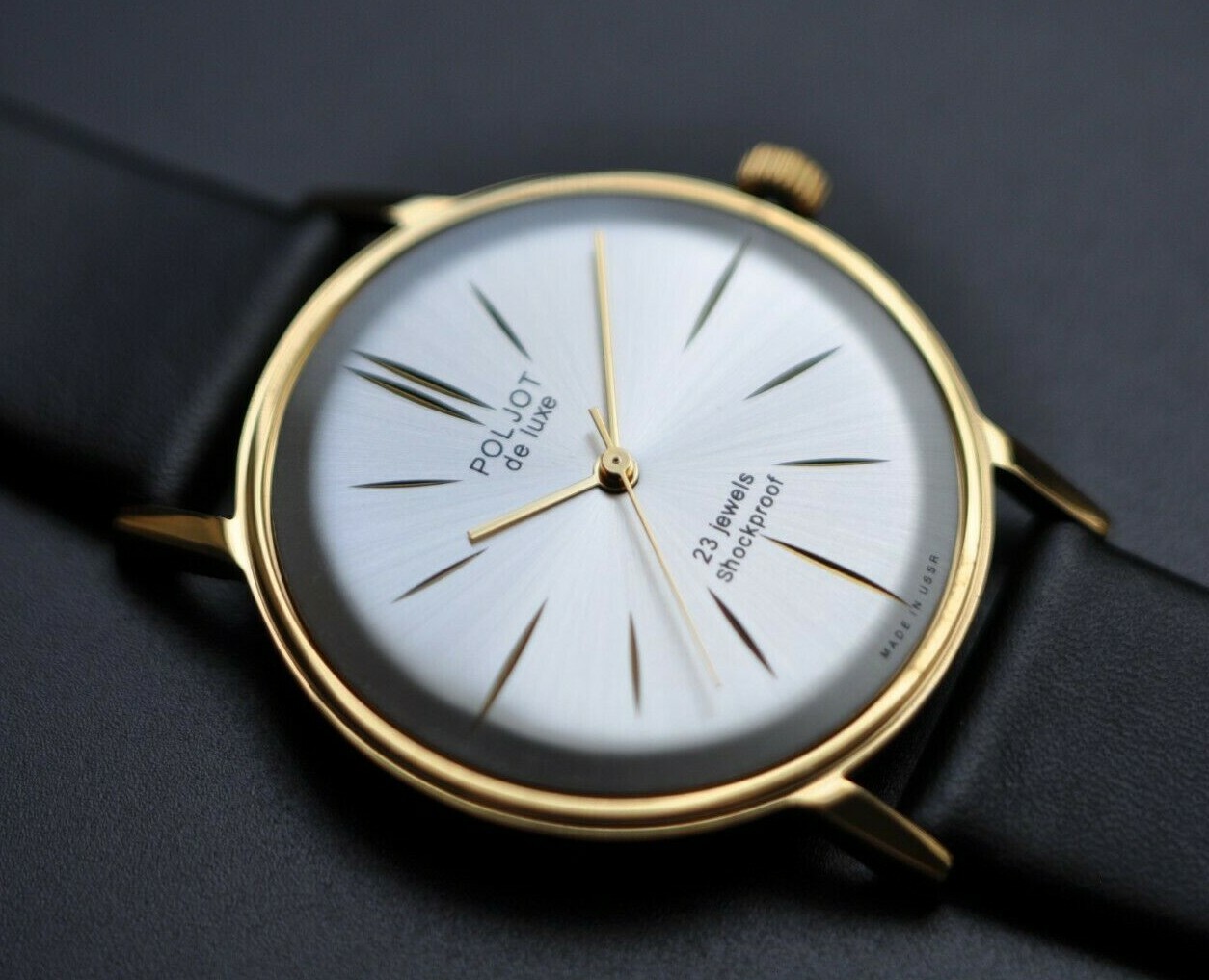 NOS! Poljot De LUXE Ultra SLIM Watch Men’s Vintage Case Stainless Steel