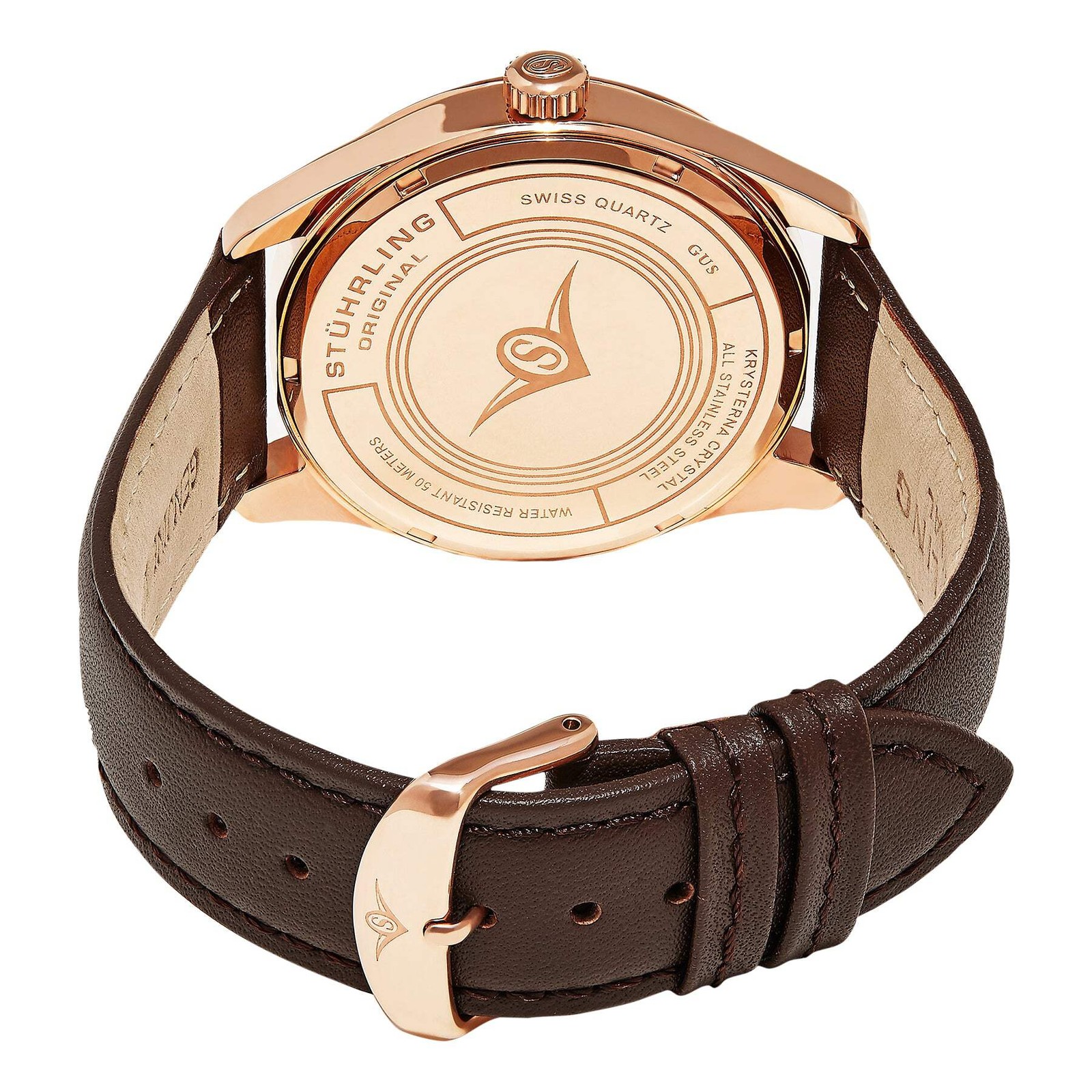 Aviator Brown/Leather/Black Dial/Rose Case | Black Dial Wristwatch 931.03