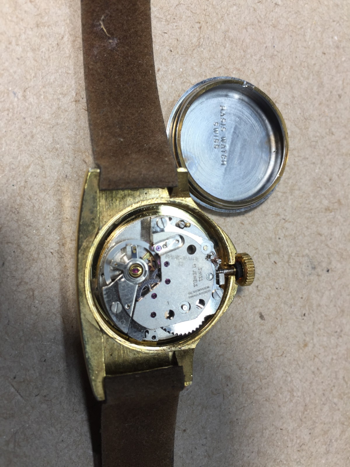 Vtg 1970’s Caravelle Electrotime Day Date Wristwatch Steel & Gold Tone 7J Works
