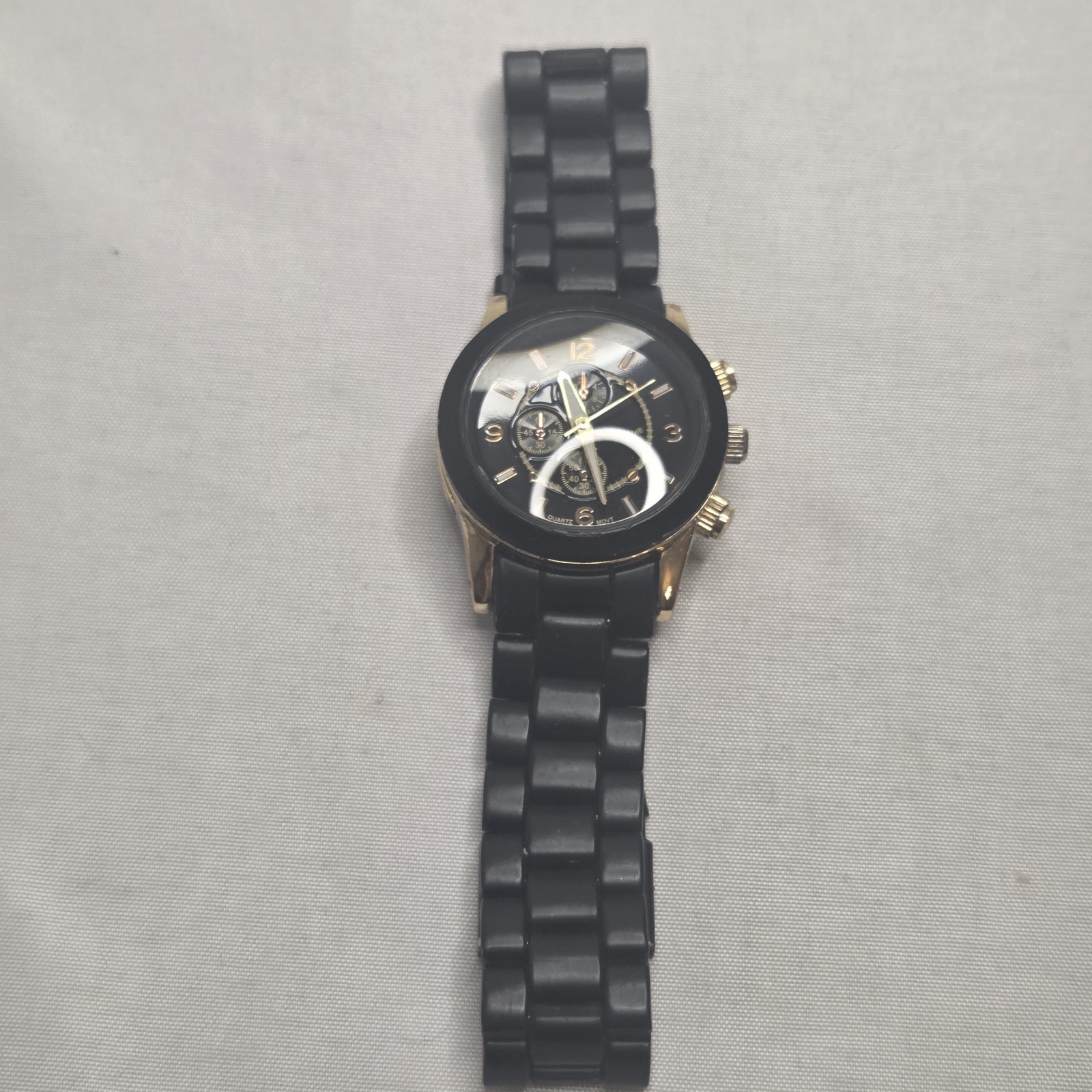 Massini Black & Gold Tone Chronograph Style Quartz Men Wristwatch Sport WORKS