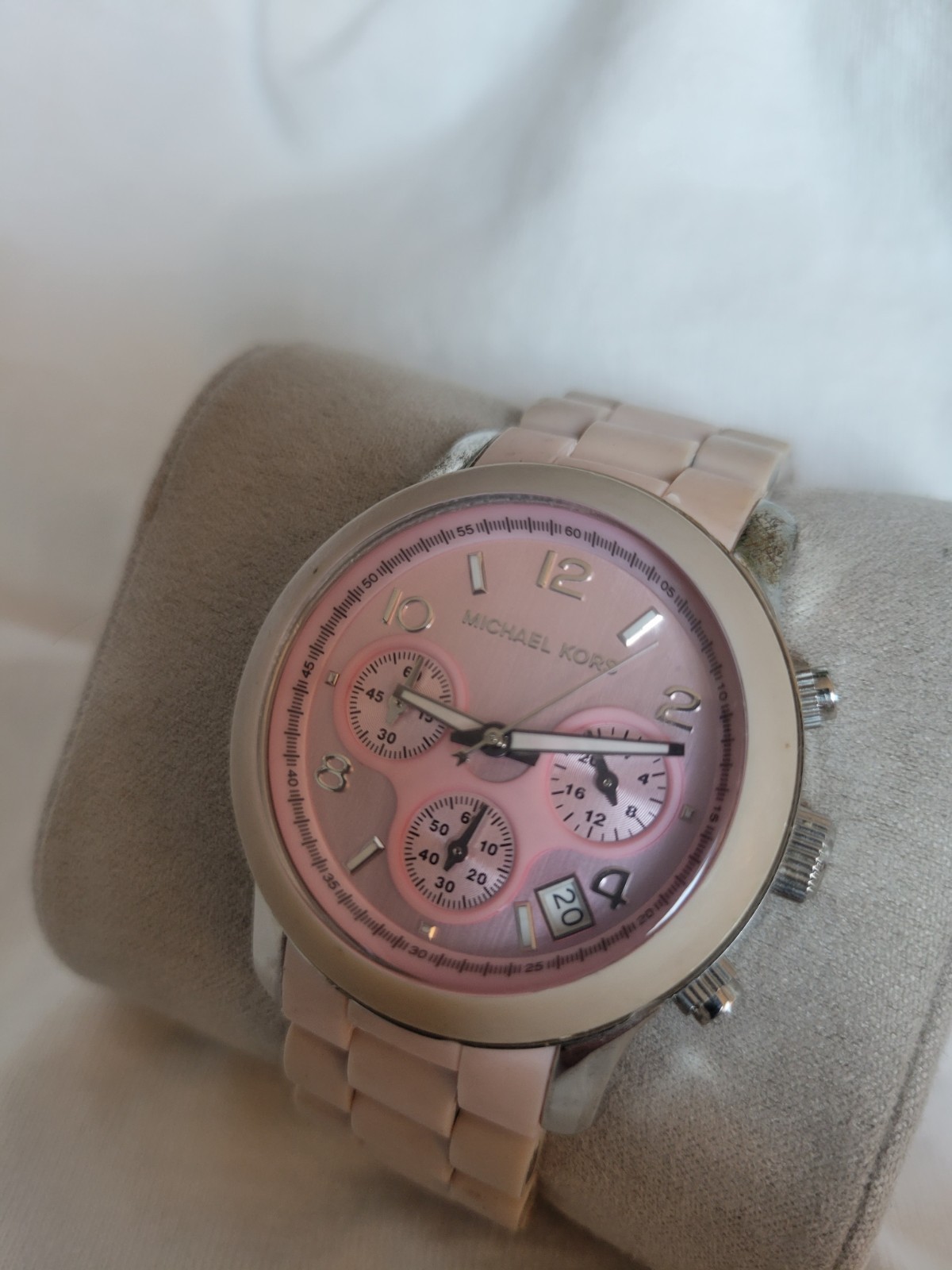MICHAEL KORS WATCH PARKER ROSE MK5195 STEEL POLYCARBONATE LINKS NEEDS BATTERY