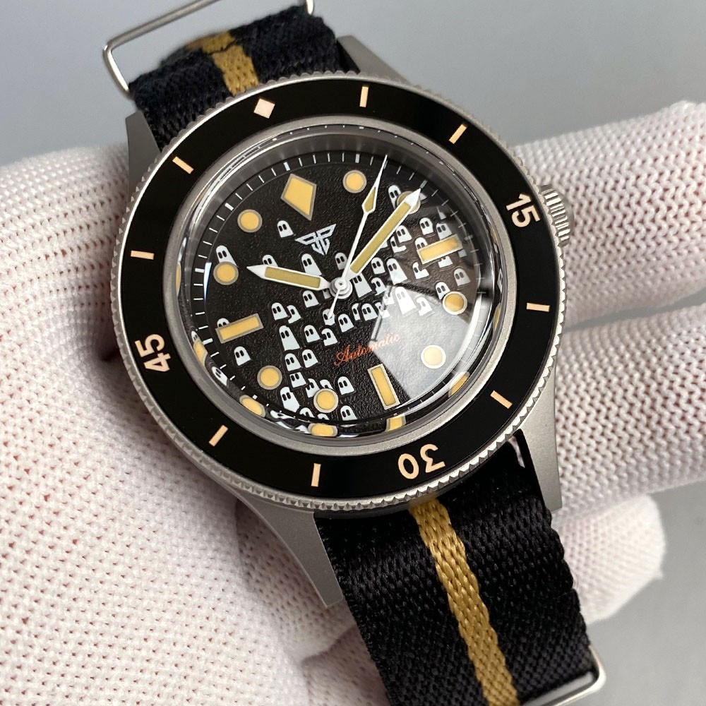 Tandorio 40mm Retro Domed Sapphire Lume Automatic Japan NH35 Men Watch 20ATM