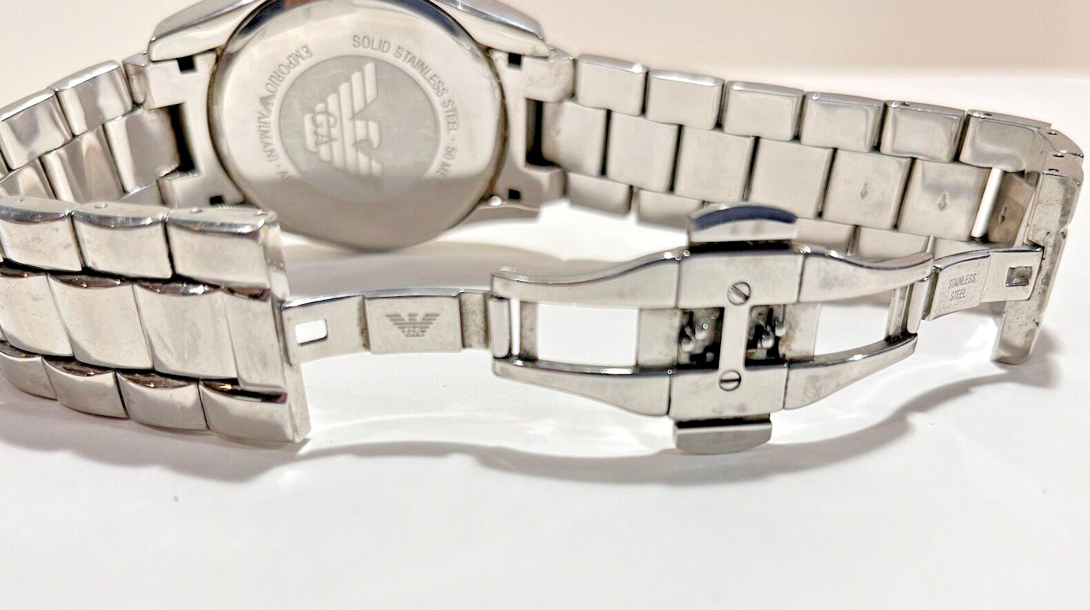 Emporio Armani Watch Men Stainless Original Wrist Band Up To 164 Feet underwater