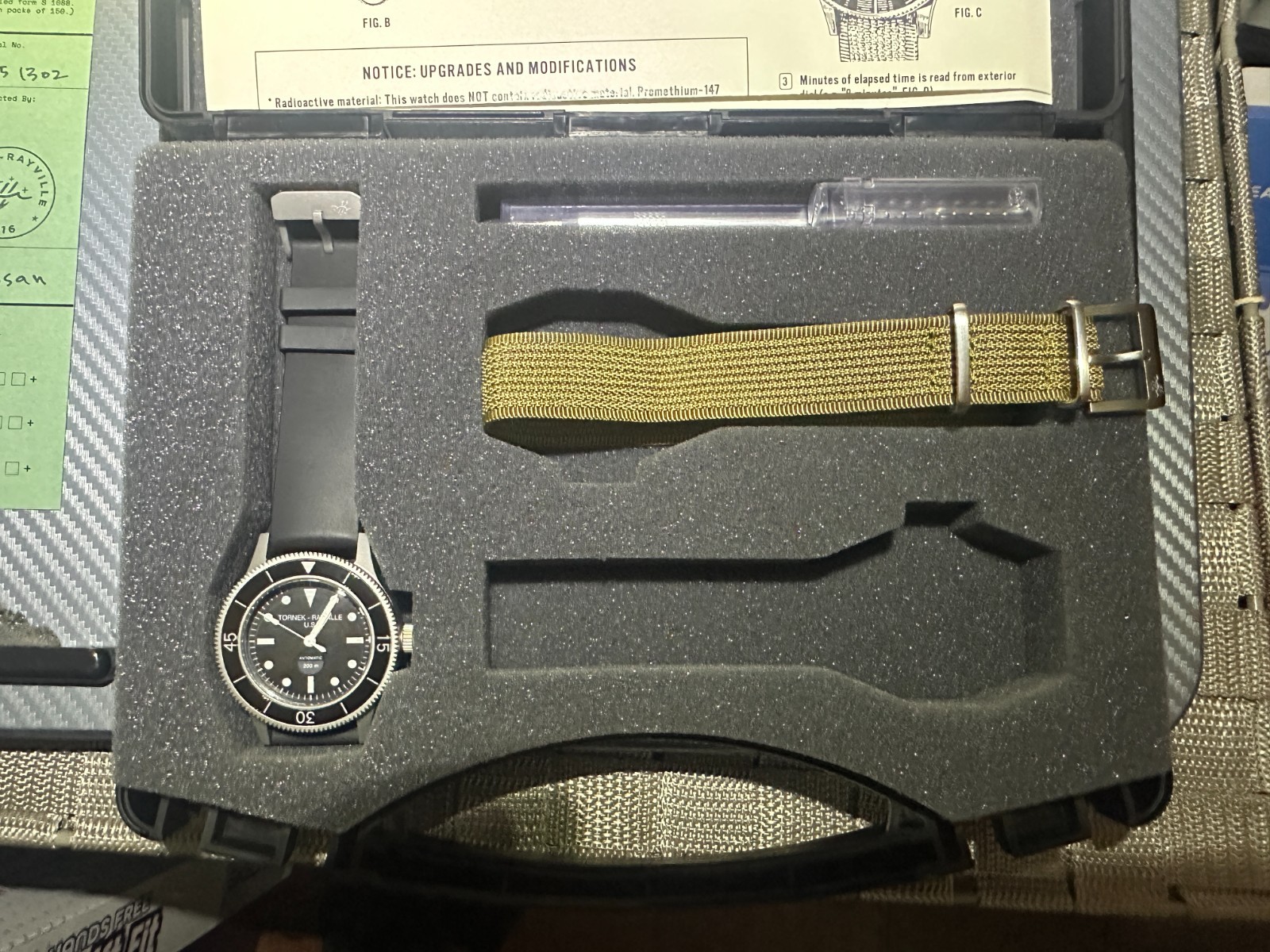Tornek-Rayville TR-660 With Sapphire Inlay Non-date & Khaki Nytex Strap