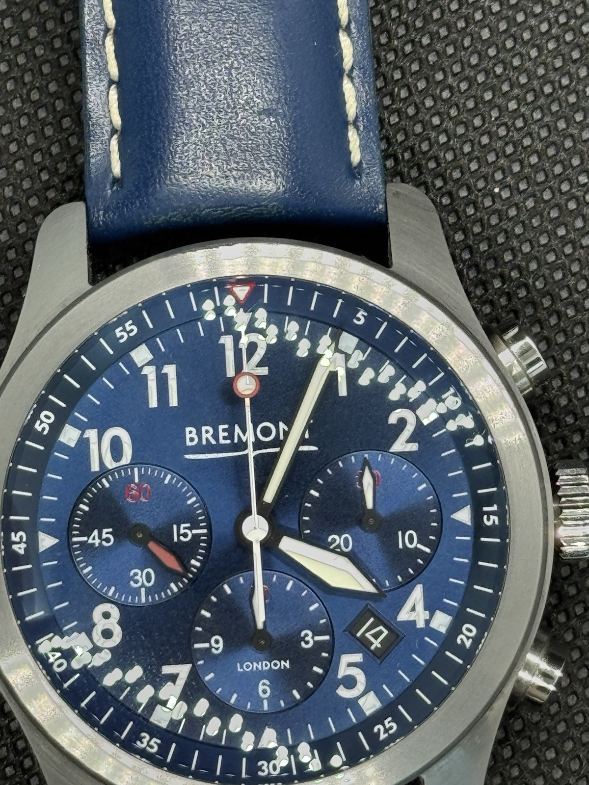 Bremont ALT1-P2 Auto Chronograph Date 43mm Blue Dial Leather Strap Box