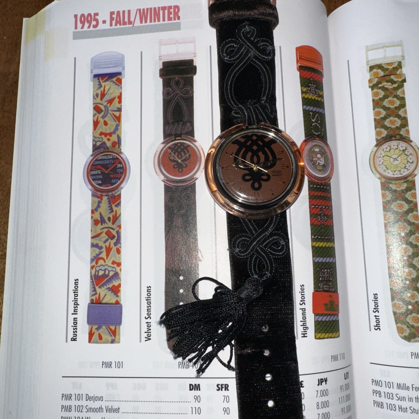 1995 Swatch Pop Smooth Velvet PMB102 Midi Rose Dial Black Velvet Strap Watch