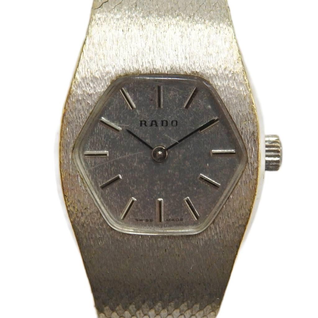 Used RADO 332 31482 elegance wristwatch hand wound mesh belt logo silver color G