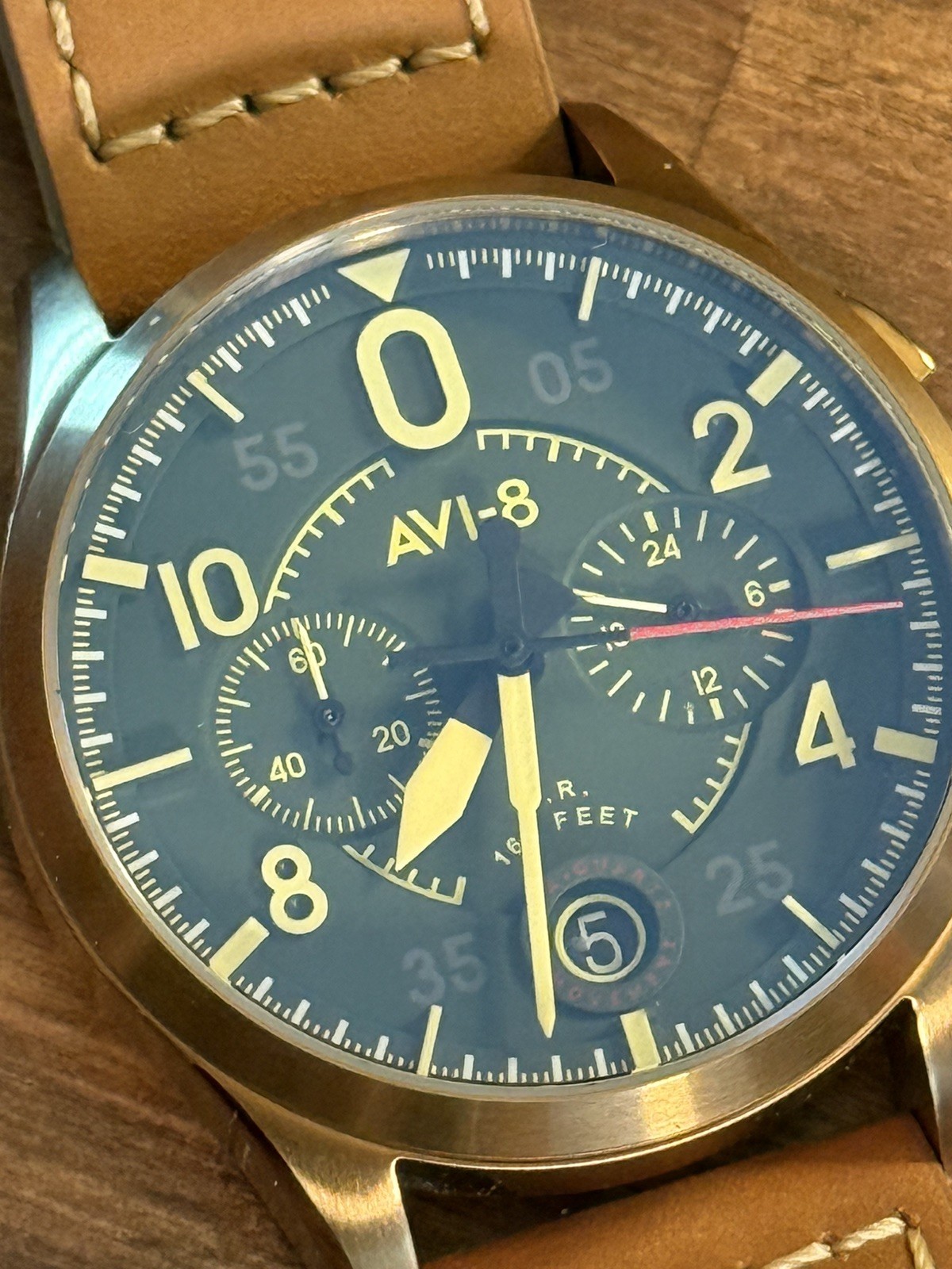 AVI-8 Spitfire Lock Meca-Quartz Chronograph AV-4089-02 Bronze Green 42mm