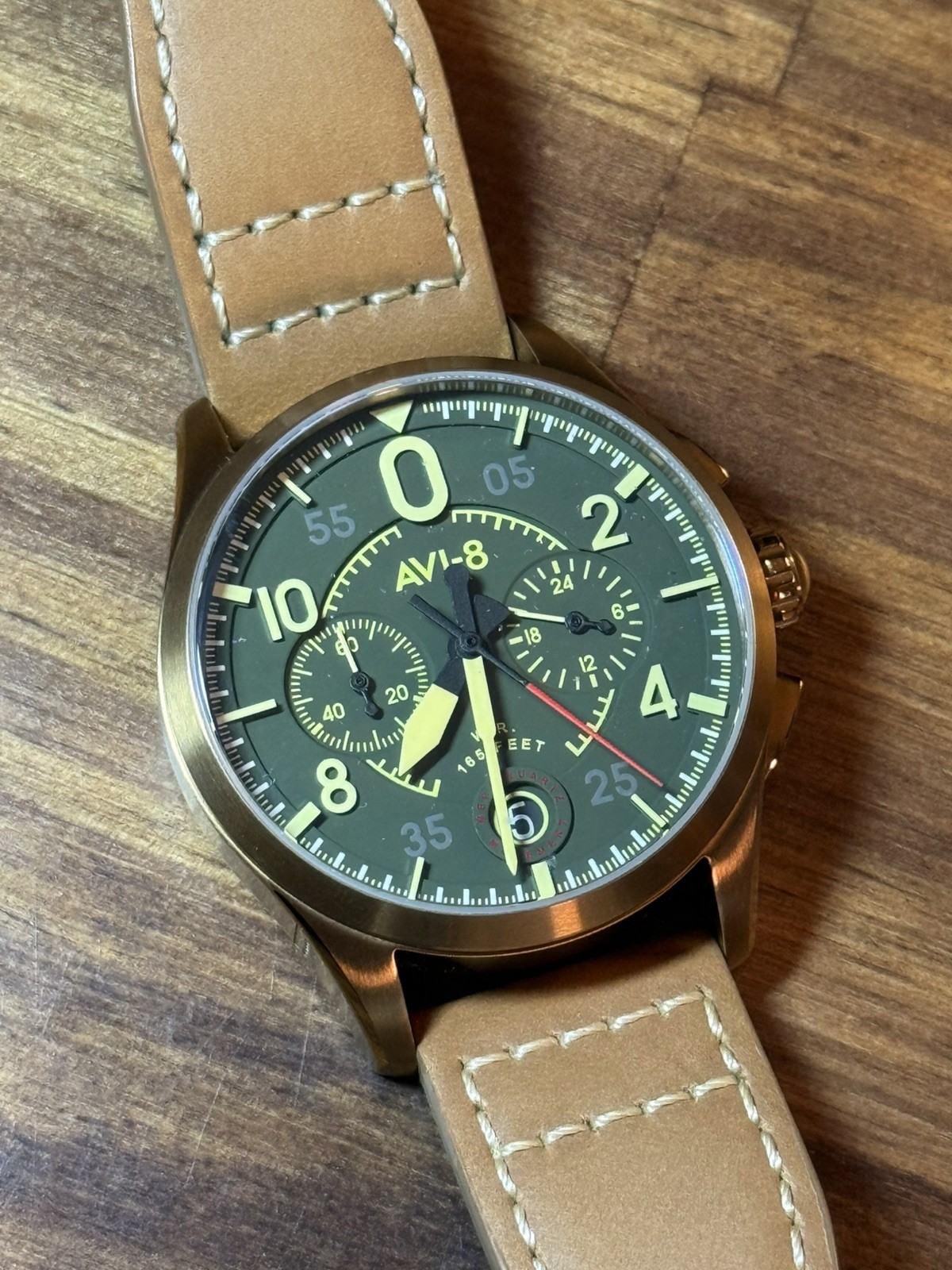 AVI-8 Spitfire Lock Meca-Quartz Chronograph AV-4089-02 Bronze Green 42mm